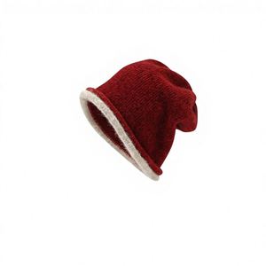 Chapeau souple à bord roulé, grande circonférence, protection chaude pour les oreilles, style coréen, motif à carreaux - Product Image 5