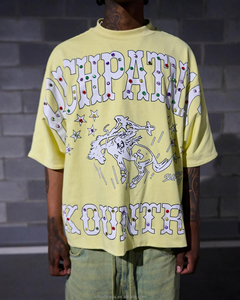 เสื้อยืดถักโอเวอร์ไซส์สำหรับผู้ชายเสื้อครอปถักผ้าฝ้าย100% สไตล์วินเทจฮิปฮอปสีพื้นระบายอากาศได้ดีเป็นมิตรกับสิ่งแวดล้อมสำหรับฤดูร้อน - Product Image 4