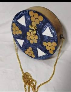 Bolso de mano de piedra y resina hecho a mano, monedero de noche, diseño único personalizado de la mejor calidad - Product Image 3