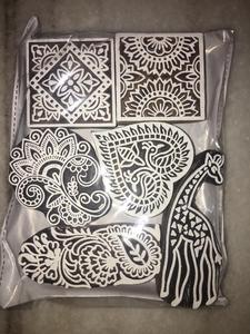 Blocs de henné en bois sculptés à la main timbres Mehndi temporaires pour les professionnels de l'art corporel et les salons Vente en gros - Product Image 6