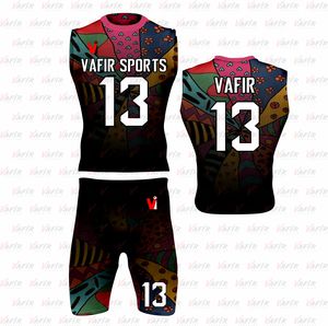 Equipo personalizado LOGO vintage 100% poliéster sublimación bordado hombre sin mangas 7v7 fútbol uniformes camisetas - Product Image 3