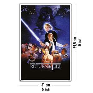 Affiche Star Wars Le Retour du Jedi de style moderne avec cadre noir pour décoration murale - Product Image 4