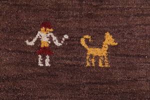 Handmade hand knotted Contemporary Coffee Brown Gabbeh lori baft Oriental wool Rug for Living room office commercial - Product Image 6