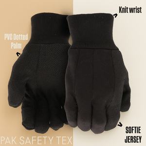 SOFTIE Gants de travail en jersey de coton marron 8 oz avec points en PVC Gants de sécurité réutilisables pour les travaux de jardin et de construction - Product Image 2