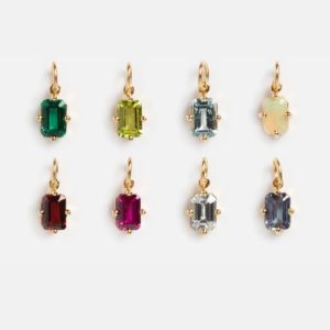 Topaze bleue Quartz Rectangle pendentif à facettes breloque broche plaqué or avec des bijoux en cristal de guérison en argent Sterling pour les femmes - Product Image 5