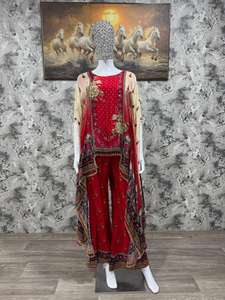 Ensemble de cordon en soie élégant, pur crape naturel pour femmes, salwar kameez - ethnique, séchage rapide, toutes saisons - Product Image 4