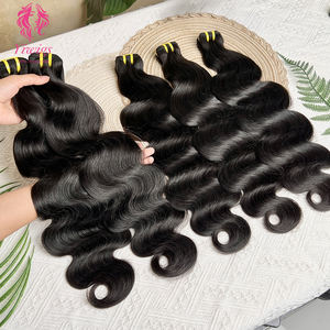 卸売ボディウェーブ人毛束 12A グレード 100% バージン未加工インド人毛エクステ ナチュラルブラック ダブルウェフト サロン向け - Product Image 4