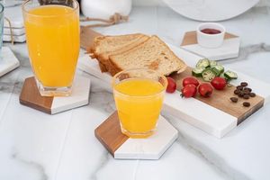 Handcrafted Wood Marble <b>Table</b> <b>Coaster</b> for Dining <b>Table</b> Wedding Christmas Decoration Family Gathering Parties - Product Image 2