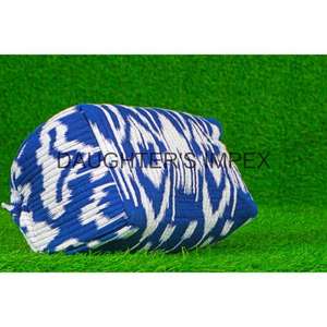 Durable Quilted Floral <b>Cosmetic</b> <b>Bag</b> Vintage Style Cotton for Toiletry Travel Organizer <b>Case</b> Zipper Closure Hand Block Makeup Pou - Product Image 5