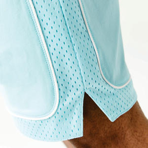 Short de basket en Nylon extensible Micro Ripstop Angel Blue Golden Era avec passepoil contrastant et ceinture confortable - Product Image 4