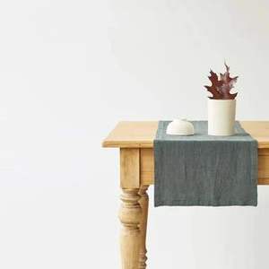 Hand stitched linen <b>table</b> <b>runners</b> with vintage embroidery work for nostalgic dining <b>table</b> themes classic homes - Product Image 5