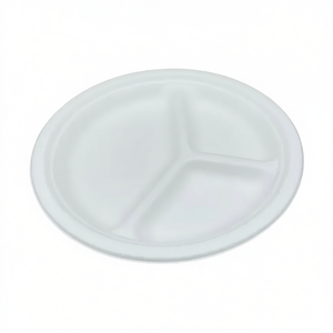 Assiette ronde de 9 pouces avec 3 compartiments, vaisselle et assiettes durables - Product Image 2