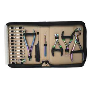 <b>Hair</b> <b>Extension</b> Application with Tape-In Plier <b>Bead</b> Removal Tool Flat Crimping Pliers Keratin Cutter Sectioning Clips Ring Clips - Product Image 1