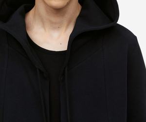 Sweats à capuche pour hommes avec fermeture éclair, logo imprimé en sérigraphie personnalisé, coupe ample, streetwear, confortables, lourds, 100% coton - Product Image 3