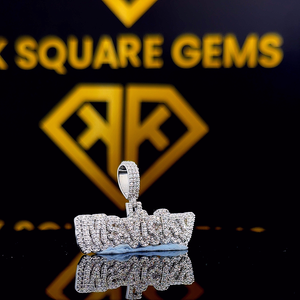 จี้ฮิปฮอปหมายเลขที่กำหนดเอง, กำหนดตัวอักษรของคุณ, จี้ฮิปฮอปหมายเลขของผู้ชาย, จี้เพชรโมอิส, เครื่องประดับฮิปฮอปน้ำแข็งออก - Product Image 3