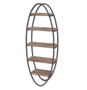 Estante de pared de hierro y madera de alta calidad Diseño plegable de metal para planta de libros o almacenamiento de decoración del hogar con soporte para macetas. - Product Image 2
