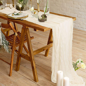 Camino DE MESA DE LINO personalizado de alta calidad Dobby rosa fuerte con técnicas tejidas y logotipo para bodas y mesas - Product Image 5