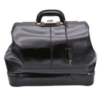 Sac à main médical HAIDYS CONTINENTAL professionnel personnalisé vintage grande capacité en cuir véritable résistant à l'eau noir tendance