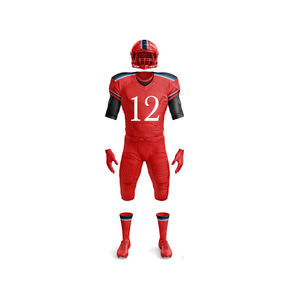 Ensemble de maillots de Football américain 100% polyester de haute qualité uniformes de Sublimation personnalisés manches courtes respirant confortable - Product Image 5