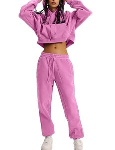 Hoodies costume hiver automne solide survêtement décontracté femmes polaire 2 pièces ensemble sport sweats pull survêtement pantalon de survêtement tenue - Product Image 3