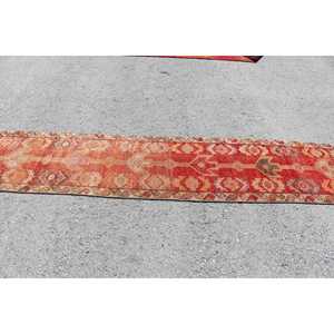 Tapis turc Herki rouge uni, 2,2 x 11,6 pieds, type runner - Product Image 3