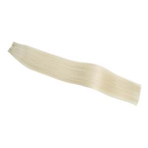 Extensions de cheveux humains Remy à micro-trames # 60 Cool Platinum Blonde Straight Double Drawn - Product Image 3