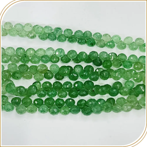 AAA พลอยควอทซ์สตรอเบอรี่สีเขียวธรรมชาติขนาด8นิ้วขนาด5ถึง6มม. - Product Image 3