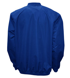 Club Royal personnalisé toile col en v pull homme vestes brodées appliques graphiques avec grand logo sur le devant et le dos col montant - Product Image 2