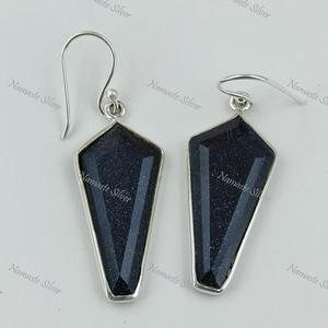 ต่างหูโลงศพบลูโกลด์สโตน เครื่องประดับเงินสเตอร์ลิงสไตล์โกธิค - Product Image 4