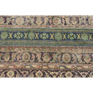 Vintage Green & Beige <b>Turkish</b> Rug 3 X 6.2ft Flat Weave Wool <b>Carpet</b> Patchwork Pattern Latex Backing for Living Room Decorations - Product Image 5