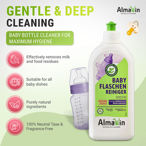 Nettoyant pour biberons AlmaWin Highlight 500ml Sucettes Tétines Jouets Vegan Biodégradable Écologique Sans parfum Détergent - Product Image 2