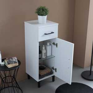 White and Black Ravenna Bathroom <b>Set</b> with Reversible Door and <b>Drawer</b> Premium Base Unit Accessory Export - Product Image 4