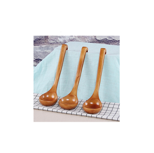 Cuillère à mélanger en bois personnalisée cuillère à soupe longues cuillères à soupe en bois pour la cuisson et l'agitation couleur bois naturel - Product Image 6