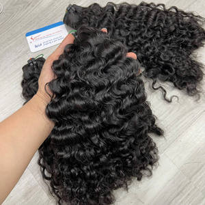 Paquets en gros de cheveux bruts avec la vapeur de fermeture de dentelle Birman Curly Extensions de cheveux humains Grande vente! Toutes les longueurs - Product Image 1