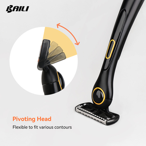 Modern Men's 5 Blade Stainless Steel Trimmer &amp; <strong>Razor</strong> with <strong>Double</strong> Lubricating Strips and Magnetic Handle - Product Image 6