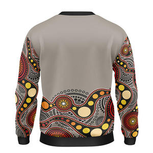 เสื้อกันหนาวผ้าฝ้ายคอตตอนแบบสวมหัวคอกลมสำหรับผู้ชายเสื้อกันหนาวโอเวอร์ไซส์แบบเรียบใส่ได้ทั้งชายและ100% พิมพ์โลโก้ได้ตามต้องการ - Product Image 2