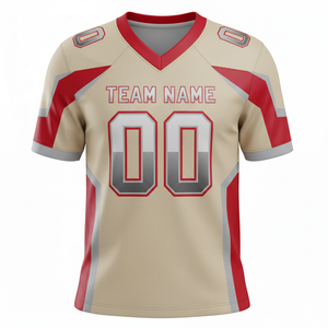 Maillot d'entraînement de football américain personnalisé pour adultes, manches courtes, respirant, option grande taille, 100 % polyester, col en V - Product Image 2