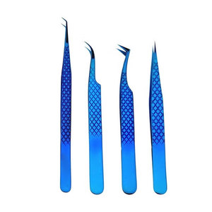 Pince à cils multifonction en acier inoxydable de haute qualité, personnalisée, outils de maquillage, pince à cils de couleur bleue - Product Image 5