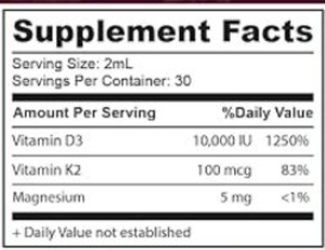 Gotas de Vitamina D3 y <span class=keywords><strong>K2</strong></span> Veganas de Marca Privada OEM con Suplementos de Glicinato de Magnesio, Gotas de <span class=keywords><strong>VIT</strong></span> D3 <span class=keywords><strong>K2</strong></span> - Product Image 2
