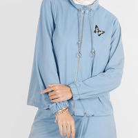 REDDITO SPORTS Ensemble de survêtement élégant pour femmes musulmanes, t-shirt à capuche et pantalon, broderie unie, écologique, respirant, séchage rapide