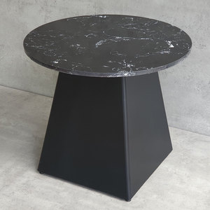 Table basse moderne de 60 cm pour salon TT68254 avec pied en fer et plateau en pierre décorative - Product Image 3