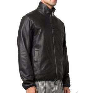 Veste en cuir personnalisée en gros de qualité supérieure à manches longues vêtements de mode veste en cuir véritable pour hommes - Product Image 2