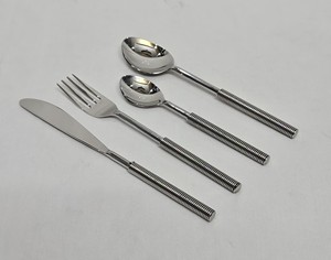 Cubiertos de Acero Inoxidable para Camping, Cuchara, Tenedor y Palillos Plateados, Utensilios para Comer, Cubiertos de Viaje Reutilizables en Estuche - Product Image 6