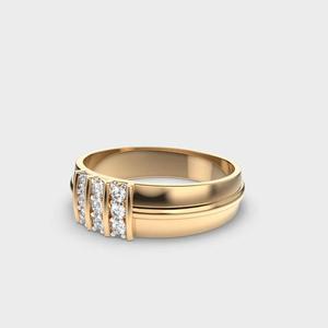 Bague en diamant créé de laboratoire Bague en diamant pour homme en or blanc 14 carats Bague en or avec diamant rond - Product Image 3