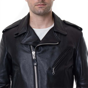 Chaqueta de cuero genuino de alta calidad para motocicleta delgada para hombre personalizada de fábrica - Product Image 6