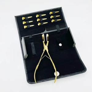 Kit de herramientas de extensión de cabello de Color de plasma dorado profesional Juego de alicates de eliminación de acero inoxidable sostenible y cuentas Cabello virgen humano - Product Image 6