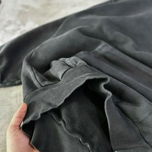 ผู้ผลิตเสื้อฮู้ดดี้ทรงโอเวอร์ไซส์แบบย้อมสีเอซิด ผ้าฝ้าย 100% คุณภาพสูง ผ่านการซักล้าง - Product Image 3