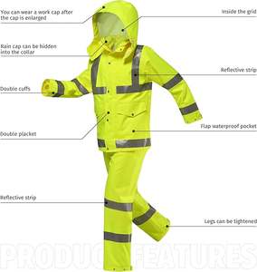 Trajes Impermeables de Alta Visibilidad para Hombre y Mujer, Chaquetas y Pantalones Reflectantes de Seguridad - Product Image 3