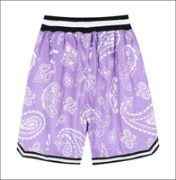 Pantalones Cortos Deportivos Transpirables de Cintura Media para Hombre, Tallas Grandes, con Estampado de Bandana, Tejido de Poliéster Sublimado, con Cordón Ajustable