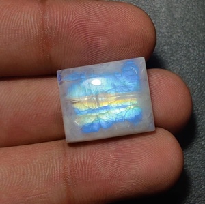 Excellente haute qualité arc-en-ciel pierre de lune Cabochon lâche pierre précieuse concepteur pierre de lune Rectangle forme Cabochon poli Cabochon - Product Image 2